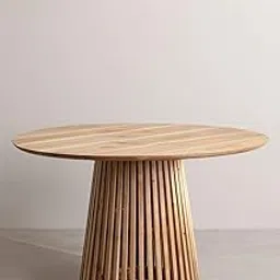Solid Wooden Round Dining Table | Coffee Table for Living Room, Dining Room, Hall & Home, Natural Finish, (120D x 120W x 80H Centimeters)-picture-19