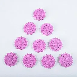 Sentosa Miniature Pink Daisy Flowers - Flat Back Resin Embellishments for Miniature Artists DIY Projects Resin Crafts Scrapbooking Card Making Decoden Supplies Pack of 10 (Gold)-picture-10