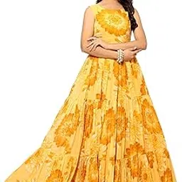 odd by chansi trendz Women's Flared Gown Georgette Round Neck All Over Print Sleeveless Maxi Length-P-picture-31