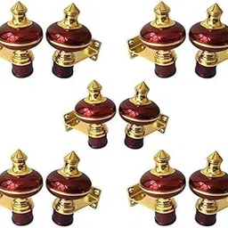 DOORTAIN Brass Knob Curtain Bracket | Wine Gold Finish Window Curtains Holder Support For Window & Door Fitting. (1 Inch, Maroon) 5 Set (10 Pcs)-picture-16
