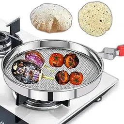 ENNIUS Phulka Grill Pan Roti Maker,Papad Maker,Grill Pan Non Stick,Cooking Pan Home Essential Items Pulka Grill For Home Gas Stove,Stainless Steel Pan Grill Tawa,Pulka Maker (Fulka Grill,Pack Of 1)-picture-10