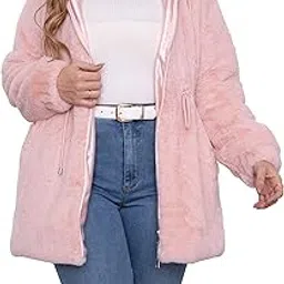 geschallino Women's Plus Size Faux Fur Coat Fluffy Fuzzy Shaggy Outerwear 2024 New Thicken Sherpa-Lined Fleece Jacket (1X-5X)-picture-26