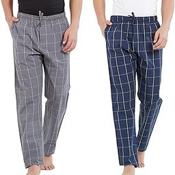 xyxx Men's Super Combed Cotton Checkered Checkmate Pyjamas [Pack of 2] Elasticated Waist, Drawstring | Loungewear for Men-picture-3