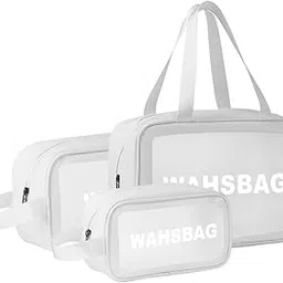 Cortina Washbag Zipper Makeup Carry Pouch Bag,Travel Storage Washbag for Women and Girls, White-picture-16