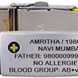 MY ROAD ID Duo Medical Alert Bracelet – Slimmer Stainless Steel ID Plate for Low-Profile Wear – Adjustable Silicone Band with Locking Clasp – Laser Engraved Name, Blood Group, Emergency Contacts-image-9