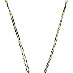 Digital Dress Women's Jewellery Gold Plated Mangalsutra Necklace 28-inch Length Chain Golden 5 Laxmi Coin Vati Tanmaniya Pendant Traditional Black & Gold Beads Double Line Layer Long Mangalsutra-image-9
