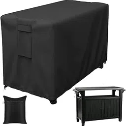 Patio Prep Table Cover Compatible with 35in/55in Keter Unity XL Portable Outdoor Table/ Rolling Mobile Kitchen Island Bar Cart Storage Cabinet Cover Waterproof Grill Accessories Covers-picture-24