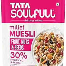 Tata Soulfull Millet Muesli, Fruits, Nuts & Seeds, 500g, 30% Fruits, Nut & Seeds Breakfast Cereal, Contains Flax, Pumpkin & Chia Seeds, High Protein-image-2