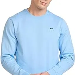 park avenue Men Full Sleeve Slim Fit Solid Pattern Cotton Polyester Blend Regular Neck Regular Neck Casual Sweatshirt-picture-20