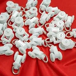 Dressed Home M-Track Channel Runner Wheel Hooks, Curtain Channel Runner/Sliders Ring with Hooks White Pack of 50 Pieces.-picture-66