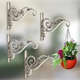 REAL ECO STAR Metal Wall Hook Hanging Plant Bracket | Decorative Straight Plant Hanger for Pots Bird Feeders Planters, Lanterns, Cotton, Wind Chimes Indoor and Outdoor Hanger (Pack of 4, CP 45)-picture-11