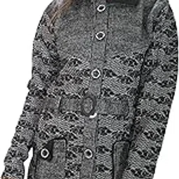 hautemoda Women Woolen Cardigan with Belt-picture-55