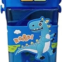 Cots and Cuddles 520ml Animal Design 2 Way Sipper Water Bottle for Kids – Leak-Proof, BPA-Free, School & Travel Friendly for Kids (Dino)-image-25