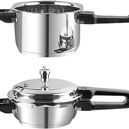 Vinod Sandwich Bottom Stainless Steel Pressure Cooker Combo Set of 2 with common Lid | 3.5 Litre and 5 Litre | Induction and Gas Base | ISI and CE Certified | 2 Year Warranty-image-60
