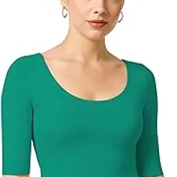 xolani Women’s Stylish Ribbed Elbow Sleeve Lycra Stretchable Readymade Crop Tank Top Cami Blouse for Girls VB9-picture-13