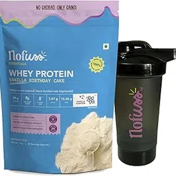 NoFuss Whey Protein Powder Concentrate – Vanilla Birthday Cake, 1kg (2.2 lbs) | 24g Protein, 30 Servings | 7.07g BCAA & 15.26g EAA | Gluten & Sugar-Free | 5 Digestive Enzymes | Muscle Growth, Recovery & Strength Support + Free Shaker | Vanilla Flavour-image-28