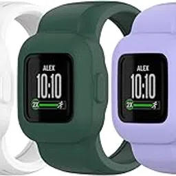 Solid Color ​Bands Compatible with Garmin Vivofit jr 3 Band Replacement Silicone Wristband Sport Straps for Vivofit Jr. 3 Fitness Tracker(Small(5.5-7.5), White,Graeen,Purple)-picture-29