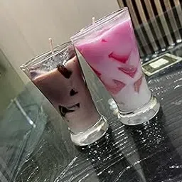 Candles Handmade Neapolitan Ice Cream Scented Pillar Candles, Pink, Brown and White, Layered Design, Decorative Set of 2-picture-41