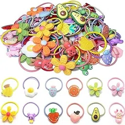 honeybunny 20Pcs Hair Ties for Girls Cartoon Elastic Hair Rubber Bands Toddler Hair Ties Cute Pigtail Bows Ponytail Holders Hair Accessories for Girls Infants Toddlers Teens-picture-52
