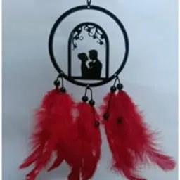 DALLI NESH NATURE WOOD Dream Catcher, Traditional Indian Hanging Ornament, Black and Blue Feathers, 20 x 10 x 2 cm, Indoor Car and Home Decor-picture-61