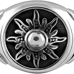 925 Oxidised Silver Solace Sun Ring for Him, Fixed Size, Indian -24 | Gifts for Men and Boys | With Certificate of Authenticity and 925 Stamp | 6 Months Warranty-image-68