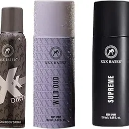 XXX Rated Wild Oud, Supreme & Dirty No Gas Body Spray Combo | Exotic, Premium & Intense Scent | 150+150+120 Ml-image-36
