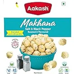 Aakash Namkeen Aakash Roasted&Flavored Makhana|Salt&Black Pepper,Flavored Healthy Snacks|Pack Of 3 || 240 Gm|80 Gm Each|Indore's Finest Namkeen-image-4