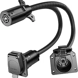 Oyviny 7 Way Y Splitter Trailer Adapter for Pulling Slide in Camper and Trailer, 7 Way Female to Dual 7 Way Male Trailer Connector 20.5 Inches-picture-17