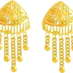 p.c. chandra jewellers Women's & Girl's 22Kt Yellow Gold Jhumki Earrings-picture-31