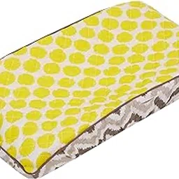 Bacati Ikat Zigzag Grey & Muslin Yellow Dots Changing Pad Cover-image-15