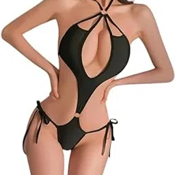 riodebella Women’s Sexy Cutout Teddy Lingerie – Halter Neck Strappy One Piece Bodysuit Nightwear-picture-20