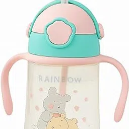 Niloni Sipper Water Bottle with Straw for Kids | Leak Proof Sippy Water Bottle with Adjustable Strap | BPA Free & Non-Toxic350ml Drinking Sipper for School Kids Boys Girls (Pink)-picture-28