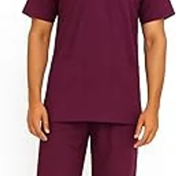 SAFE DRAPES Medical Scrubs Set, V-Neck Top with Multiple Pockets, Elastic Waist Pants,-picture-11