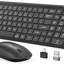 JOYACCESS Wireless Keyboard Mouse Combo, Ergonomic Wireless Keyboard with Adjustable Stand, Type-C Connector,and Waterproof Film Compatible with Win 7/8/10, MacBook Pro/Air, Laptop - Black-picture-29