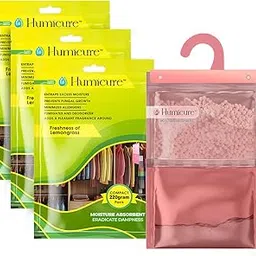 Humicure Moisture Absorber Dehumidifier | 500ml Absorption Capacity | Prevents Mold, Dampness & Odor in Wardrobe, Bathroom, Kitchen & Bedroom | 220g x 3 (Lemongrass)-image-8