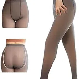 Fleece Lined Tights for Women, Fake Translucent Warm Winter Leggings, Control Top Thermal Tights-picture-52