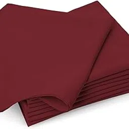 Pizuna 100% Cotton Dinner Napkins 14x14 inch (Set of 8), 400 Thread Count Long Staple Cotton Sateen Weave Premium, Durable & Soft Table Napkins (Rio Red Napkins for Dining Table)-image-1
