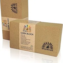 WishKraft Cork Yoga Blocks 9x5x3 inch [2 Bricks] Made in India-picture-26