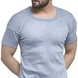 Men's Half Sleeves Solid Round Neck Thermal TOP-image-41