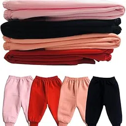 clap Baby Girls Winter Leggings Fleece Pajamas Multicolor Combo Pack of 4 image 1