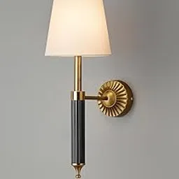 AKWAY Cane Wall Lamp for Living Room | Daksha Bamboo Wall Light for Home Decoration | Handmade Stylish Wall Sconce for Wall Mount | Fancy Light for Bedroom (Fabric Conical - Nitara)-picture-10