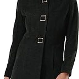globus Women's Nylon Mandarin Collar Long Sleeves Self Design 2 Pockets Tailored Fit Winter Wear Over Coat-picture-10