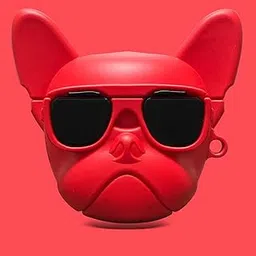REALCASE Airpods 3rd Gen. (2021) Case Cover | 3D Cute Cartoon Bull Dog Animal Fashion Character Soft Silicone Protective Case Cover Airpod Skin Fun Funny Cool Keychain Kids Teens Case Airpods 3 (Red)-picture-22