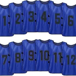 Qingyuan 12 PCS Adults Soccer Pinnies Qui Drying Football Team Jerseys Youth Sports Scrimmage Soccer Team Training Numbered Bibs Practice Sports Vest-picture-24