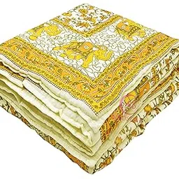 400 TC Pure Cotton Light Weight Traditional Jaipuri Design Printed Single Bed Quilt/Razai/Rajai (Design 6) image 1