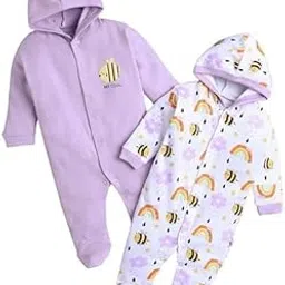 Hooded Rompers/Sleepsuits/Jumpsuit/Night Suits for Baby Boys & Girls, Infants, New Borns Pack Of 2 Pec-picture-11