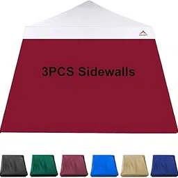 JANCANOPY Burgundy SunWall for 10x10 Slant Leg Pop Up Canopy,3 Pack Sidewalls Only-picture-41