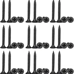 Hi-Plasst Pack of 100, 38mm (1.5") Black Self Drilling Bugle Head Drywall Screws for Gypsum Board - Phosphate Coated for Metal and Wood Studs, Ceiling & Partition Walls (Size #8, 4.2mm thickness)-picture-32