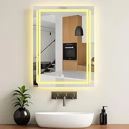 GLASIFY LED Mirror for Bathroom 18x24 Inch - Silver | Mirror with LED, Dimmable Lights, LED Mirror for Makeup and Bedroom-GL005-picture-30