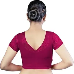 abhi Women's Readymade Stretchable Cottan Lycra Bland Fabric Half Sleeves Blouse_DN1921-picture-45